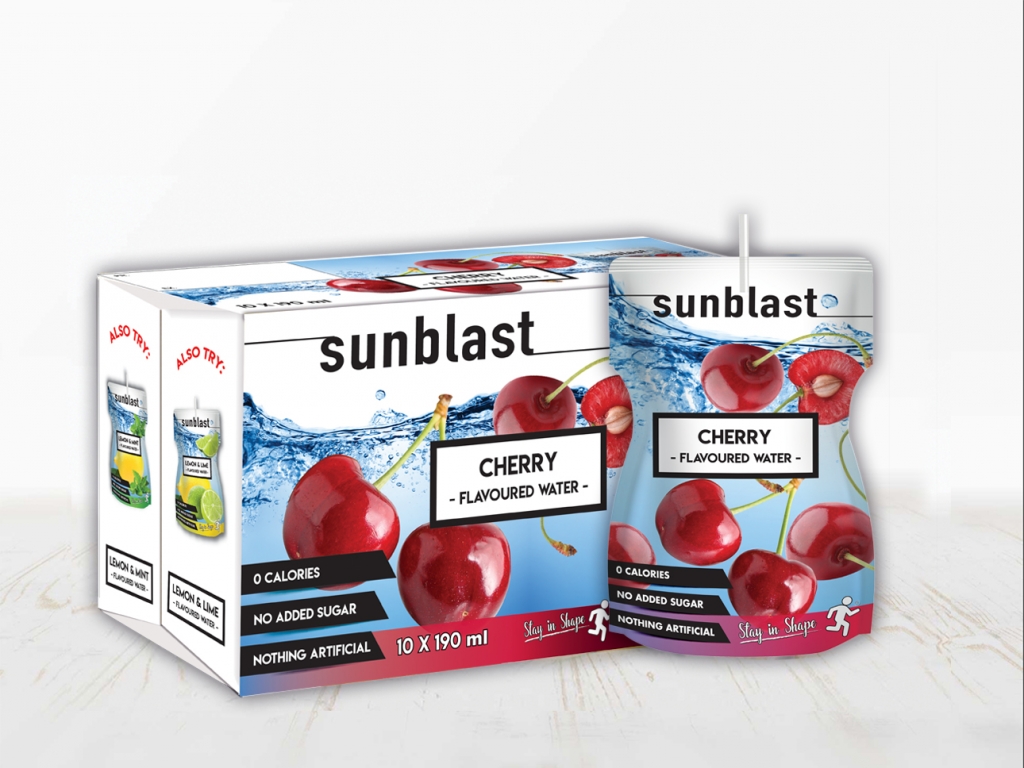 Cherry Flavoured Water. Available in 10 pack