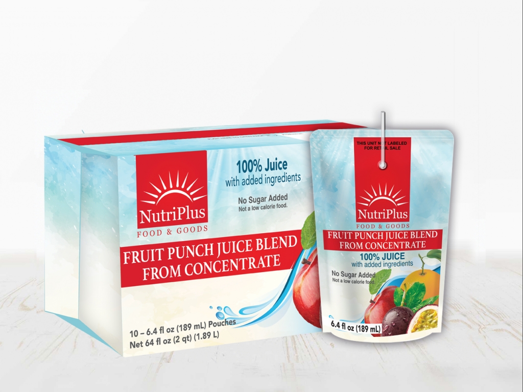 Apple Juice 100% / Fruit Punch Juice 100% / Grape Juice 100%. Available in 10 pack.